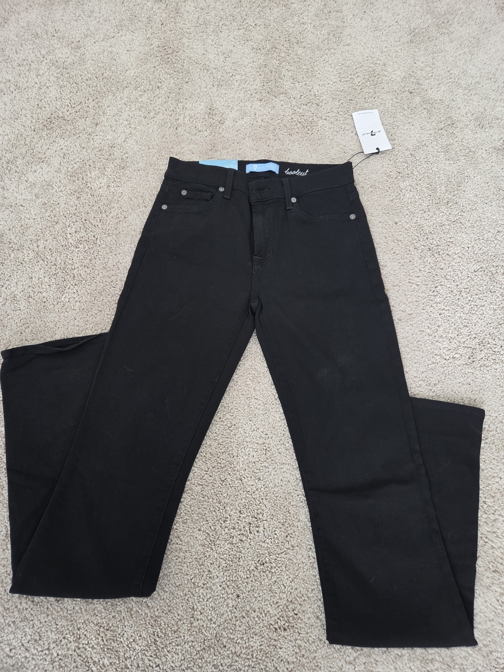 7 For All Mankind B(Air) Denim  Black Boot Cut Jeans Size 27 NWT